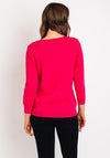 Natalia Collection Embossed Rhinestone Sweater, Rose