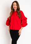 Natalia Collection Soft Touch Volume Sleeve Jacket, Red