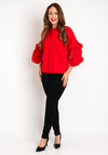 Natalia Collection Soft Touch Volume Sleeve Jacket, Red