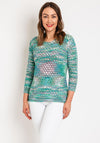 Natalia Collection Round Neck Knit Sweater, Green