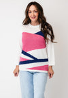 Anonymous Colour Block Knitted Jumper, Cream Multi