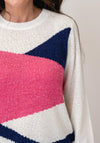 Anonymous Colour Block Knitted Jumper, Cream Multi