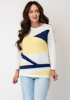 Anonymous Colour Block Knitted Jumper, Cream Multi