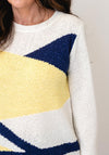 Anonymous Colour Block Knitted Jumper, Cream Multi