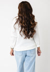 Anonymous Textured with 3D Floral Embroidery Detail Knitted Jumper, White