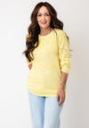 Anonymous Textured with 3D Floral Embroidery Detail Knitted Jumper, Yellow