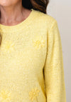 Anonymous Textured with 3D Floral Embroidery Detail Knitted Jumper, Yellow