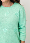 Anonymous Textured with 3D Floral Embroidery Detail Knitted Jumper, Green