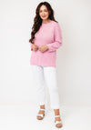 Anonymous Textured with 3D Flower Detail Knitted Jumper, Pink