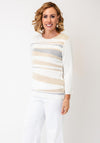 Anonymous Knitted with Striped Jumper, White Multi