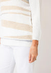 Anonymous Knitted with Striped Jumper, White Multi