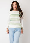 Anonymous Striped Knitted Jumper, Green and Cream