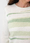 Anonymous Striped Knitted Jumper, Green and Cream