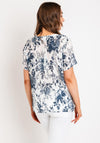 Natalia Collection Lightweight Floral Blouse, Navy