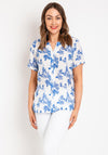 Natalia Collection Lightweight Floral Blouse, Blue