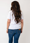 Anonymous Graphic Print with Sequin Detail T-Shirt, White and Coral