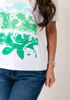 Anonymous Graphic Print with Sequin Detail T-Shirt, White and Green