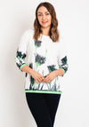 Natalia Collection Rhinestone Floral Sweater, Mint