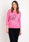 Natalia Collection Rhinestone Heart Sweater, Pink