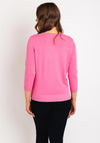 Natalia Collection Rhinestone Heart Sweater, Pink