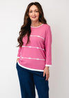Anonymous Print and Rhinestone Detail Top, Pink