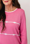 Anonymous Print and Rhinestone Detail Top, Pink