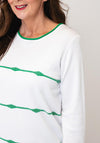 Anonymous Print and Rhinestone Detail Top, White