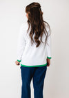 Anonymous Print and Rhinestone Detail Top, White