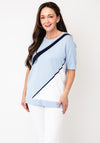 Anonymous Diagonal Stripe Detail Top, Blue