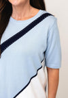 Anonymous Diagonal Stripe Detail Top, Blue