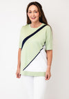 Anonymous Diagonal Stripe with Rhinestone Detail Top, Mint