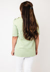 Anonymous Diagonal Stripe with Rhinestone Detail Top, Mint