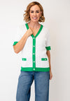 Anonymous Contrast Button Down Cardigan, White