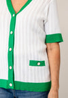 Anonymous Contrast Button Down Cardigan, White