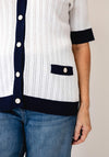 Anonymous Contrast Button Down Cardigan, White