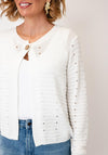 Anonymous Textured Open Cardigan, White
