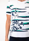 Anonymous Stripe with Rhinestone Detail T-Shirt, White Multi