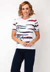 Anonymous Beach Print with Rhinestone Detail T-Shirt, White Multi