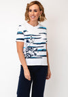 Anonymous Stripe with Rhinestone Detail T-Shirt, White Multi