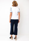 Anonymous Stripe with Rhinestone Detail T-Shirt, White Multi
