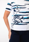 Anonymous Stripe with Rhinestone Detail T-Shirt, White Multi