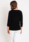 Natalia Collection Button Detail Sweater, Black