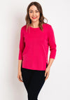 Natalia Collection Button Detail Sweater, Fuchsia