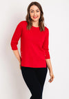 Natalia Collection Button Detail Sweater, Red