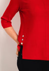 Natalia Collection Button Detail Sweater, Red