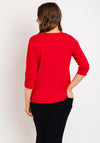 Natalia Collection Button Detail Sweater, Red