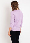 Natalia Collection Round Neck Print Sweater, Lilac & White