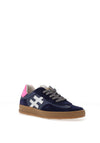 Another Trend Leather Glitter Trainers, Navy