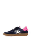 Another Trend Leather Glitter Trainers, Navy