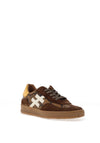 Another Trend Leather Snake Printed Trainers, Brown